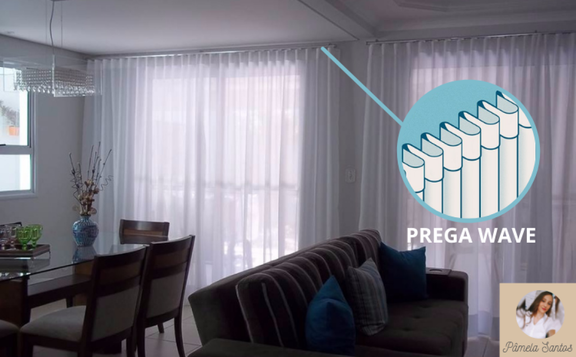QUAIS OS TIPOS DE PREGAS MAIS USADOS EM CORTINAS ?
